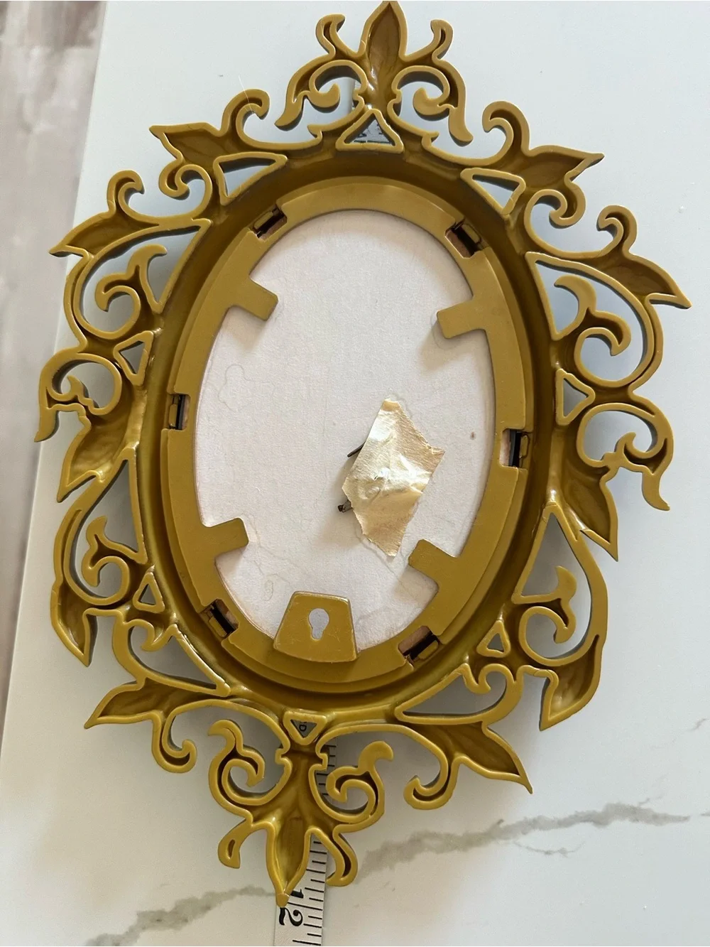 Vintage Syroco Hollywood Regency style small wall mirror & shelf set